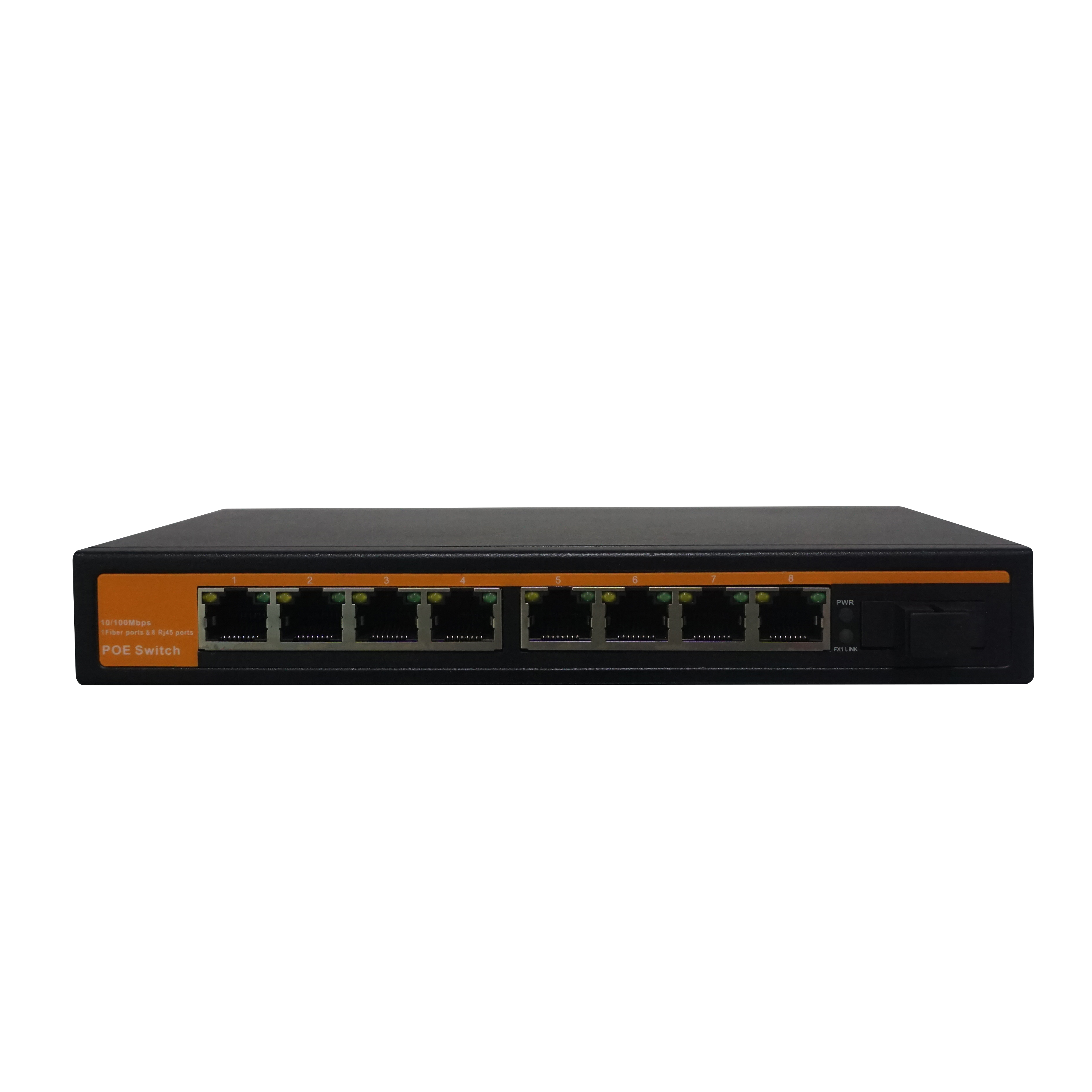 10/100M  1*fiber port  +8*POE  Ports  SC  singel mode  single fiber    POE   switch